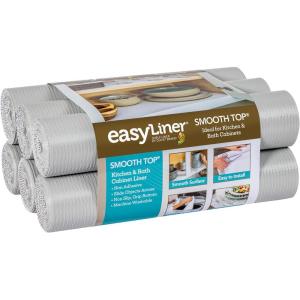 imageSmooth Top EasyLiner for Cabinets ampamp Drawers  Easy to Install ampamp Cut to Fit  Shelf Paper ampamp Drawer Liner Non Adhesive  Non Slip Shelf Liner  12in x 10ft  6 Roll Project Pack  Gray Geo PrintGray