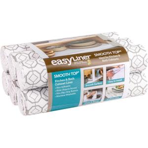 imageSmooth Top EasyLiner for Cabinets ampamp Drawers  Easy to Install ampamp Cut to Fit  Shelf Paper ampamp Drawer Liner Non Adhesive  Non Slip Shelf Liner  12in x 10ft  6 Roll Project Pack  Gray Geo PrintGray Subtle