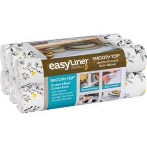 imageSmooth Top EasyLiner for Cabinets ampamp Drawers  Easy to Install ampamp Cut to Fit  Shelf Paper ampamp Drawer Liner Non Adhesive  Non Slip Shelf Liner  12in x 10ft  6 Roll Project Pack  Gray Geo PrintDark Gray Branch