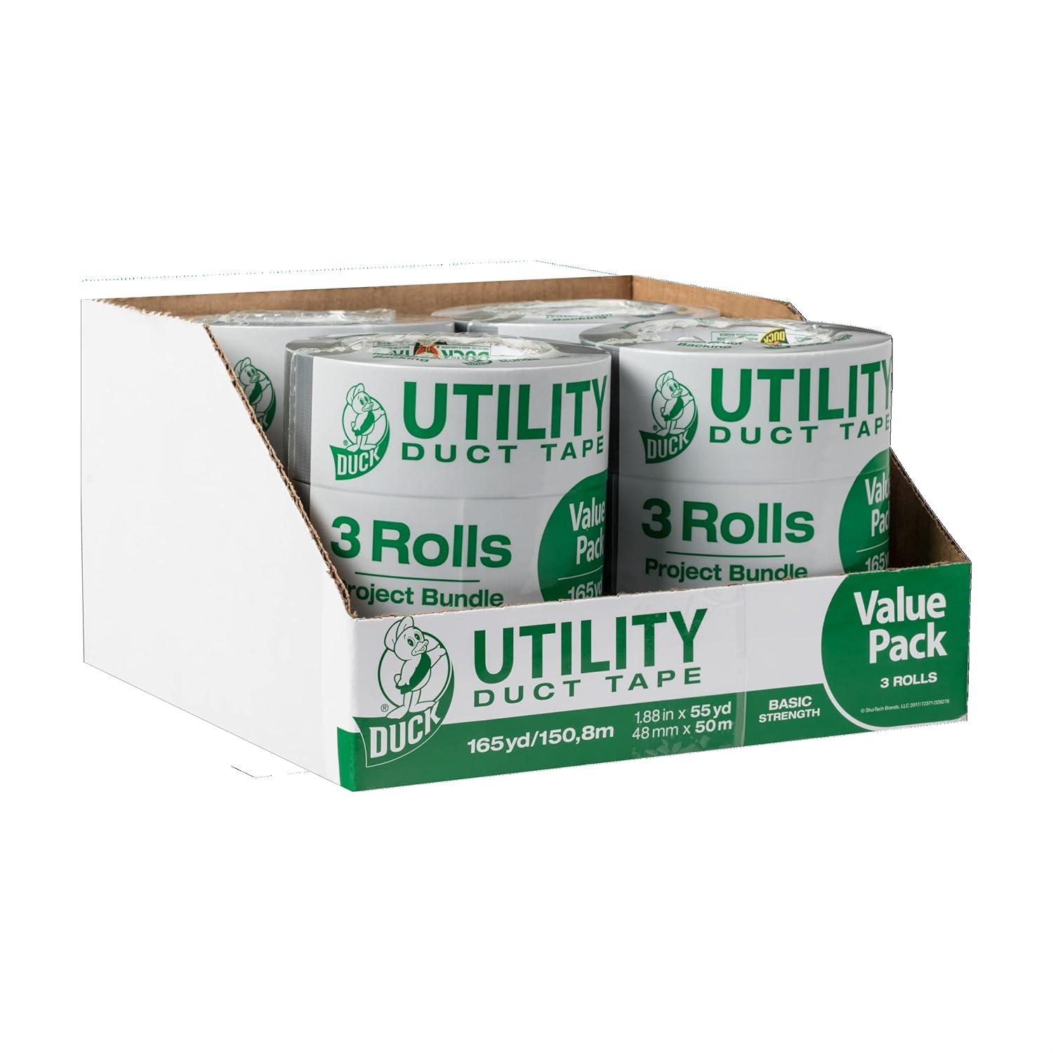 imageDuck Tape Brand Utility Duct Tape Silver 188 in x 55 yd 12 Rolls 24163812 Rolls